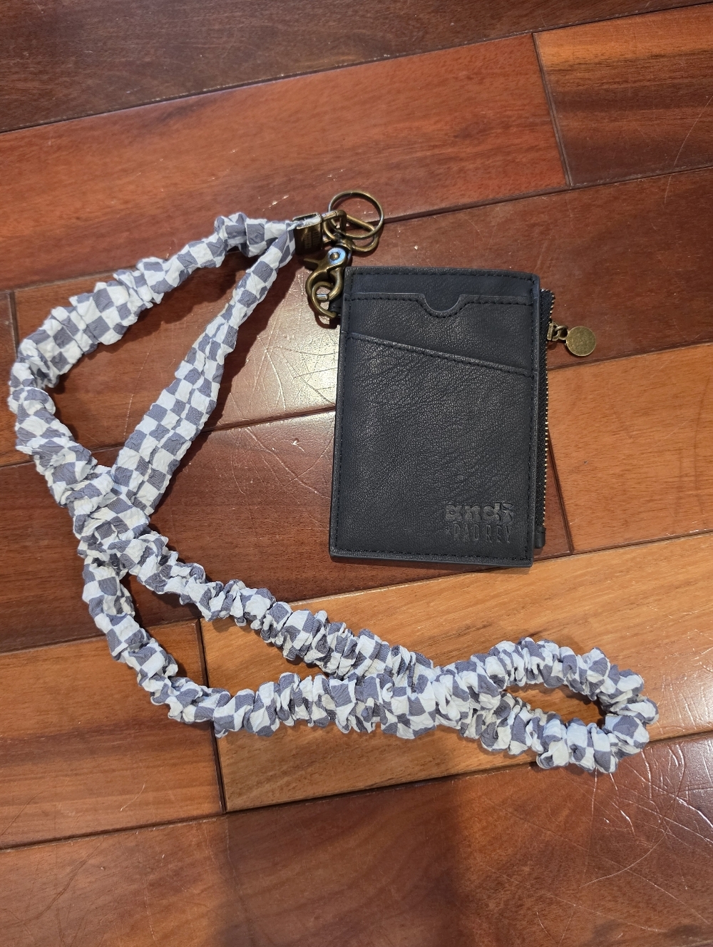 Rad Rev X ANDI Card Wallet and Landyard In Matte Black and Gray Checkered